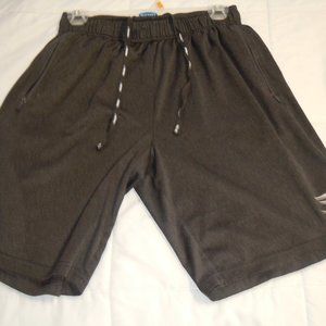 GYMSHARK MENS ATHLETIC SHORTS-SMALL-BLACK/GRAY 9" INSEAM-LIGHTWEIGHT- DRI FIT